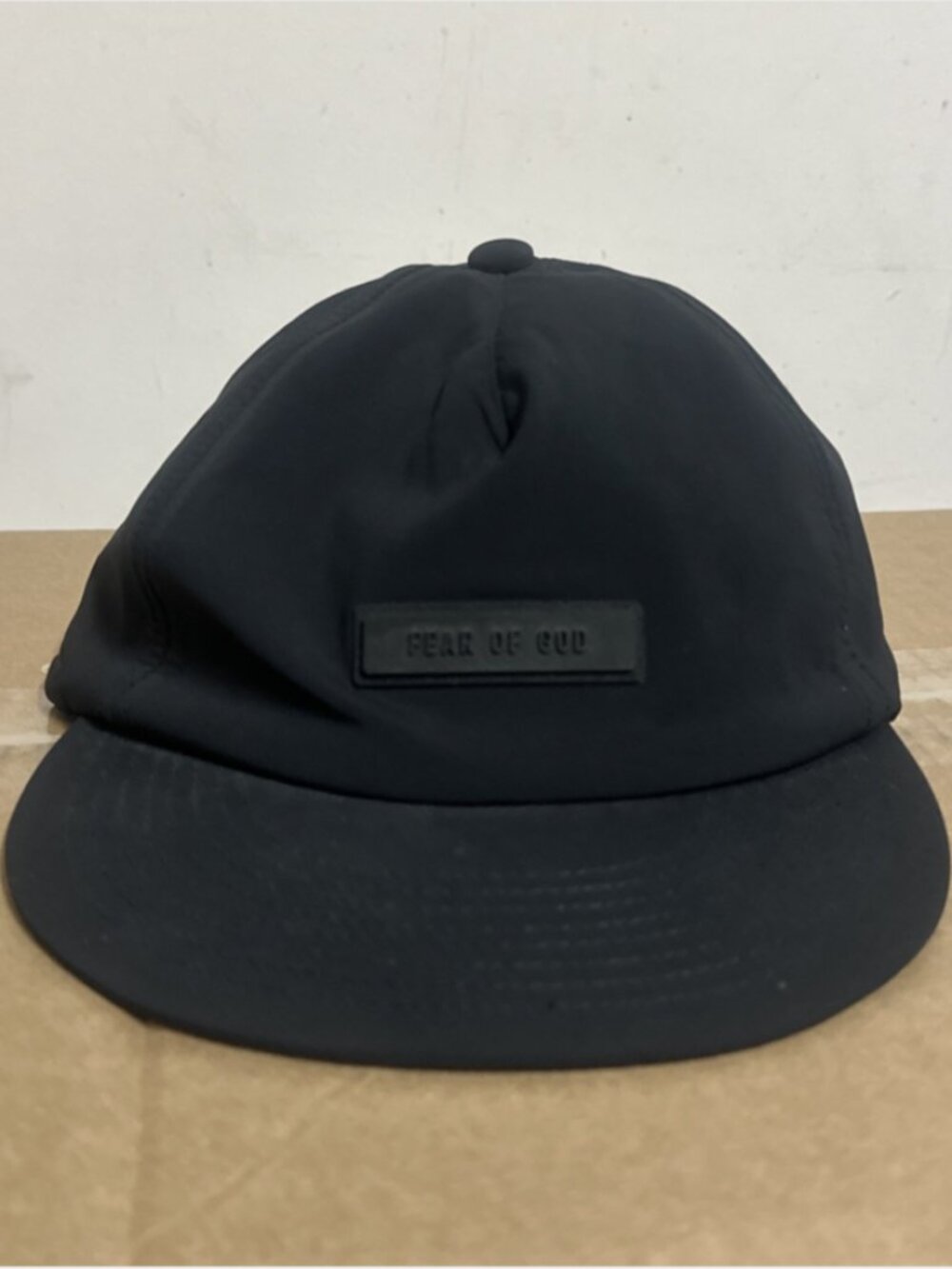 FEAR OF GOD ESSENTIALS Logo Appliquéd Shell Baseball Cap O/S Jet Black